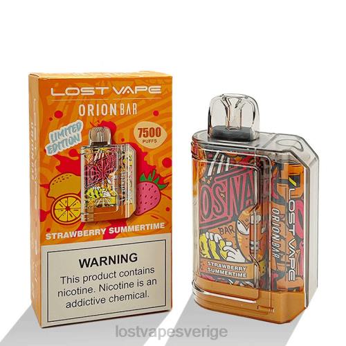 Lost Vape Review Sverige - Lost Vape Orion engångsbar | 7500 puff | 18ml | 50 mg FFV298 jordgubbar sommartid